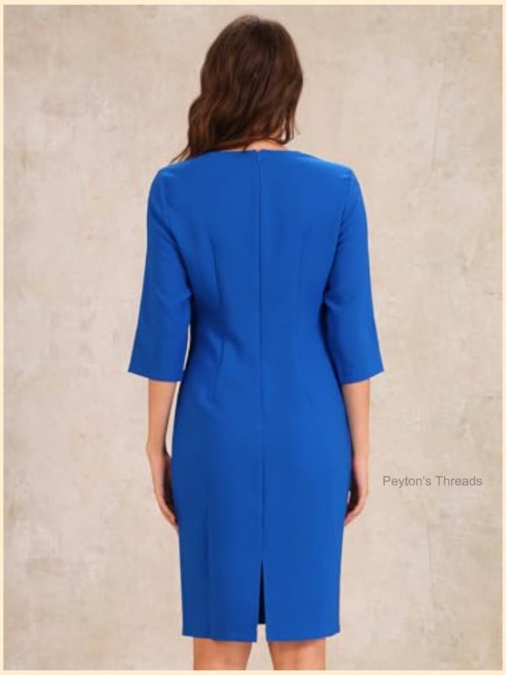 Half Sleeve Midi Dress with Belted Wrap V-Neck - Picture 3 of 5